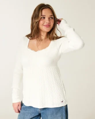 Long-Sleeve Square-Neck Babydoll