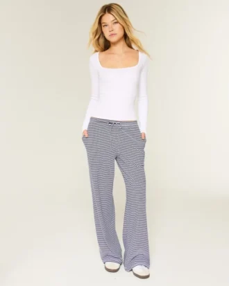 Long-Sleeve Square-Neck Top