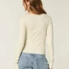 Long-Sleeve Square-Neck Top