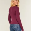 Long-Sleeve Square-Neck Top