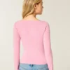 Long-Sleeve Wrap V-Neck Top