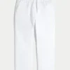 Loose Linen-Blend Pull-On Pants