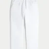 Loose Linen-Blend Pull-On Pants