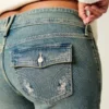 Low-Rise Butterfly Embroidery Medium Wash Bootcut Jeans Low-Rise Butterfly Embroidery Medium Wash Bootcut Jeans