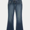 Low-Rise Dark Wash Belted Bootcut Jeans Low-Rise Dark Wash Belted Bootcut Jeans