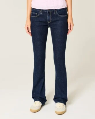 Low-Rise Dark Wash Bootcut Jeans