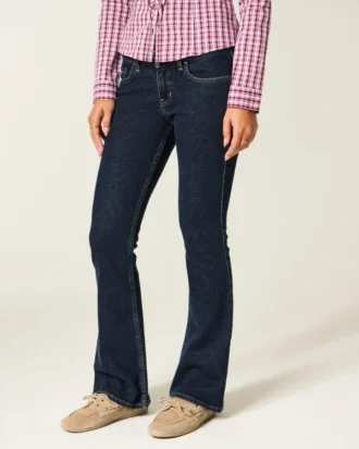 Low-Rise Dark Wash Bootcut Jeans