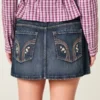 Low-Rise Dark Wash Denim Mini Skort Low-Rise Dark Wash Denim Mini Skort