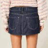 Low-Rise Dark Wash Denim Mini Skort Low-Rise Dark Wash Denim Mini Skort