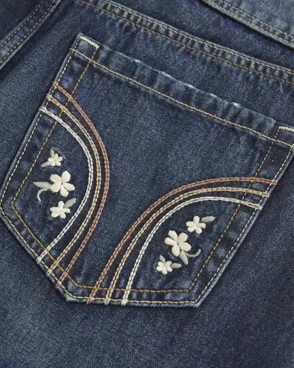 Low-Rise Dark Wash Denim Mini Skort Low-Rise Dark Wash Denim Mini Skort