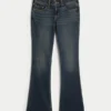 Low-Rise Dark Wash Embroidered Bootcut Jeans Low-Rise Dark Wash Embroidered Bootcut Jeans