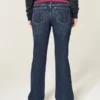 Low-Rise Dark Wash Red Tie Waist Bootcut Jeans Low-Rise Dark Wash Red Tie Waist Bootcut Jeans