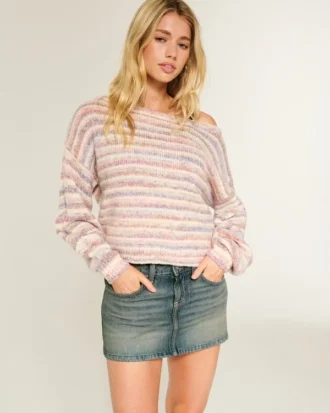 Low-Rise Denim Mini Skirt