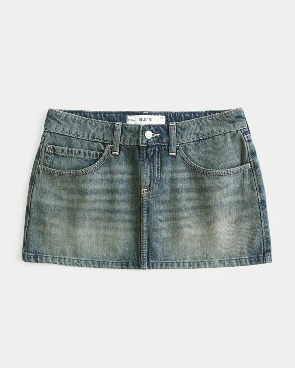Low-Rise Denim Mini Skirt Low-Rise Denim Mini Skirt