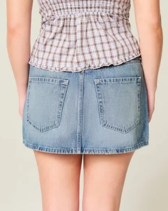 Low-Rise Denim Mini Skort