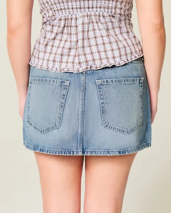 Low-Rise Denim Mini Skort Low-Rise Denim Mini Skort