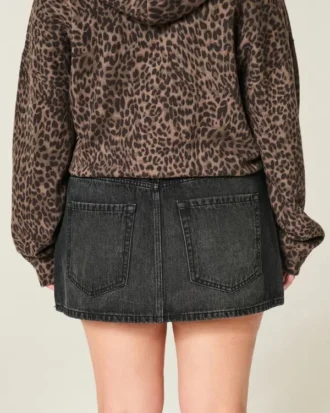 Low-Rise Denim Mini Skort
