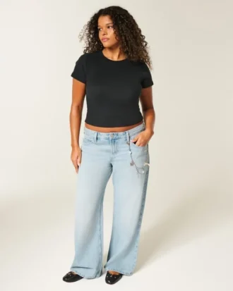 Low-Rise Distressed Baggy Jeans