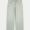 Low-Rise Distressed Light Wash Baggy Jeans Low-Rise Distressed Light Wash Baggy Jeans