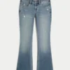 Low-Rise Distressed Medium Wash Bootcut Jeans Low-Rise Distressed Medium Wash Bootcut Jeans