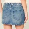 Low-Rise Embroidered Denim Mini Skort Low-Rise Embroidered Denim Mini Skort