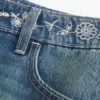 Low-Rise Embroidered Denim Mini Skort Low-Rise Embroidered Denim Mini Skort