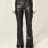 Low-Rise Faux Leather Bootcut Pants