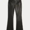 Low-Rise Faux Leather Bootcut Pants