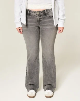 Low-Rise Grey Bootcut Jeans
