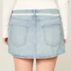 Low-Rise Lace Tie Denim Mini Skort Low-Rise Lace Tie Denim Mini Skort