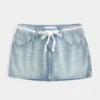 Low-Rise Lace Tie Denim Mini Skort Low-Rise Lace Tie Denim Mini Skort