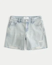 Low-Rise Light Wash Adjustable Waistband Baggy Jort