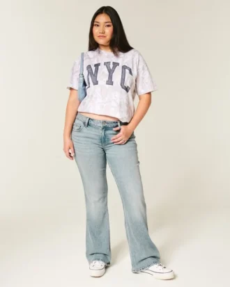 Low-Rise Light Wash Bootcut Jeans