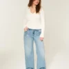 Low-Rise Light Wash Chain Embroidery Baggy Jeans Low-Rise Light Wash Chain Embroidery Baggy Jeans