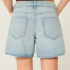 Low-Rise Light Wash Foldover Waist Baggy Denim Shorts 5″ Low-Rise Light Wash Foldover Waist Baggy Denim Shorts 5″