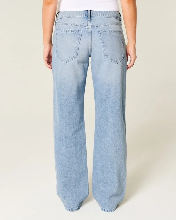 Low-Rise Light Wash Studded Bows Baggy Jeans Low-Rise Light Wash Studded Bows Baggy Jeans