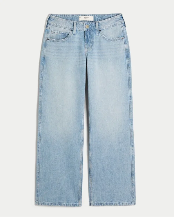 Low-Rise Light Wash Studded Bows Baggy Jeans Low-Rise Light Wash Studded Bows Baggy Jeans