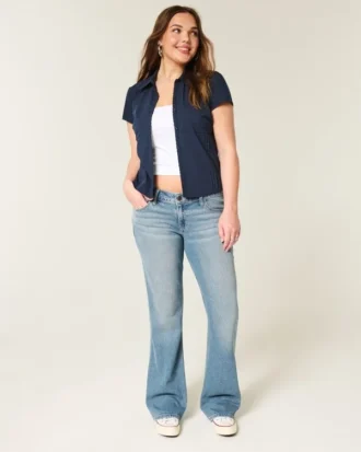 Low-Rise Medium Wash Bootcut Jeans