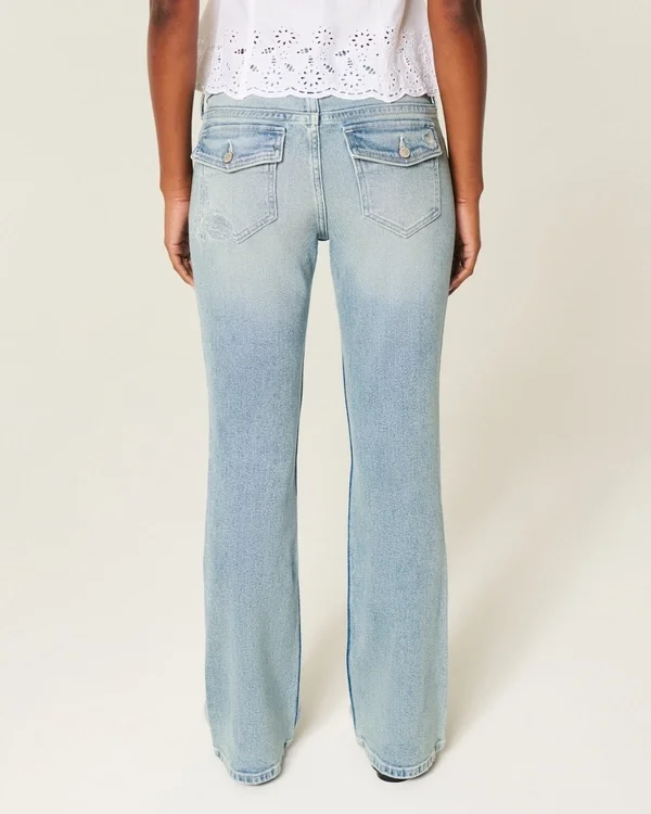 Low-Rise Medium Wash Embroidered Butterfly Bootcut Jeans Low-Rise Medium Wash Embroidered Butterfly Bootcut Jeans