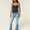 Low-Rise Medium Wash Embroidered Florals Bootcut Jeans Low-Rise Medium Wash Embroidered Florals Bootcut Jeans
