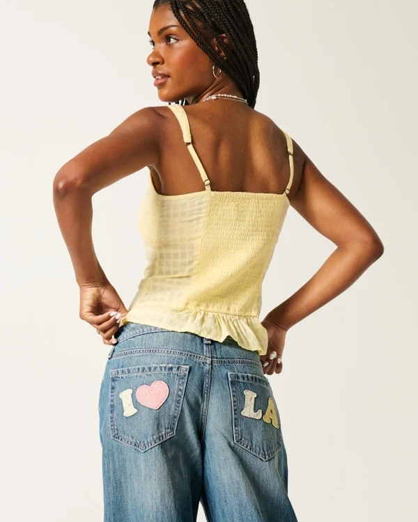 Low-Rise Medium Wash Los Angeles Graphic Baggy Jeans Low-Rise Medium Wash Los Angeles Graphic Baggy Jeans