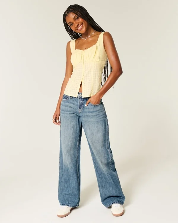 Low-Rise Medium Wash Los Angeles Graphic Baggy Jeans Low-Rise Medium Wash Los Angeles Graphic Baggy Jeans