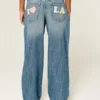 Low-Rise Medium Wash Los Angeles Graphic Baggy Jeans Low-Rise Medium Wash Los Angeles Graphic Baggy Jeans