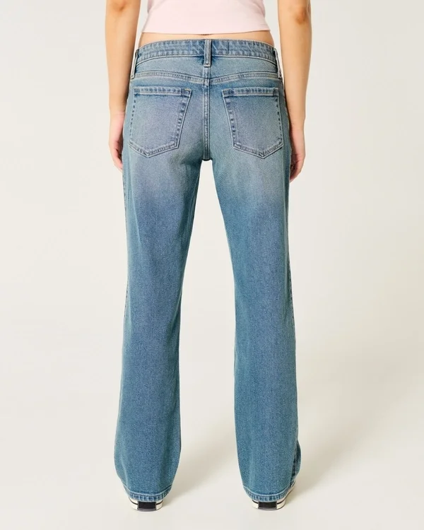 Low-Rise Medium Wash Relaxed Straight Jeans Low-Rise Medium Wash Relaxed Straight Jeans