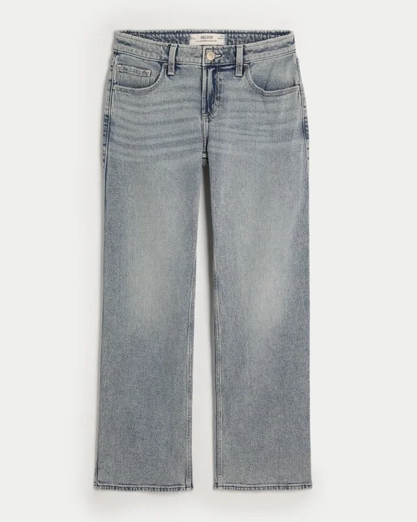 Low-Rise Medium Wash Relaxed Straight Jeans Low-Rise Medium Wash Relaxed Straight Jeans