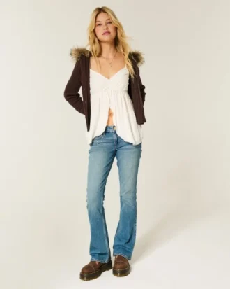 Low-Rise Medium Wash Studded Bootcut Jeans Low-Rise Medium Wash Studded Bootcut Jeans