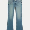 Low-Rise Medium Wash Studded Bootcut Jeans Low-Rise Medium Wash Studded Bootcut Jeans