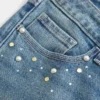 Low-Rise Medium Wash Studded Bootcut Jeans Low-Rise Medium Wash Studded Bootcut Jeans