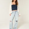 Low-Rise Ripped Light Wash Baggy Jeans Low-Rise Ripped Light Wash Baggy Jeans
