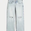 Low-Rise Ripped Light Wash Baggy Jeans Low-Rise Ripped Light Wash Baggy Jeans